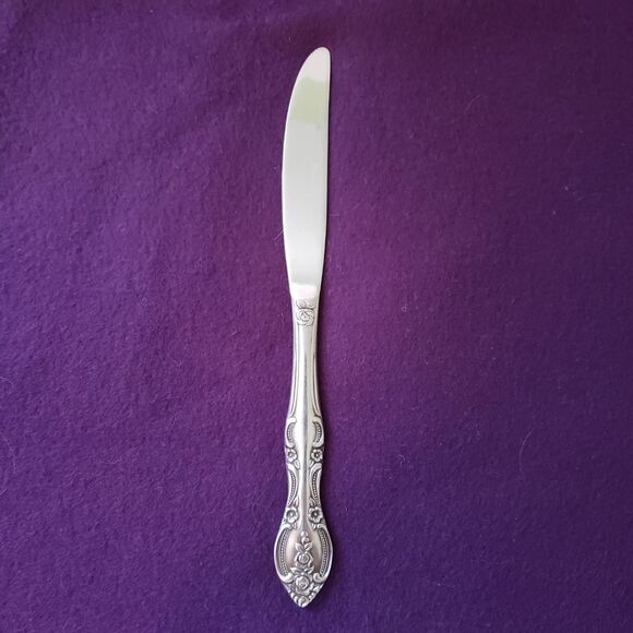 Vintage Marseilles Stainless Steel Flatware Dinner Knife Japan Floral Scroll - Picture 1 of 3